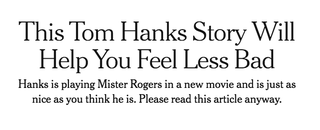 Illustration for article titled Oh thank god, Tom Hanks really is that nice